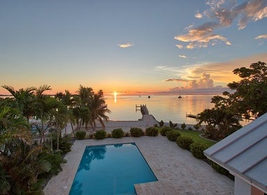 Key Largo sunrise from luxury backyard pool